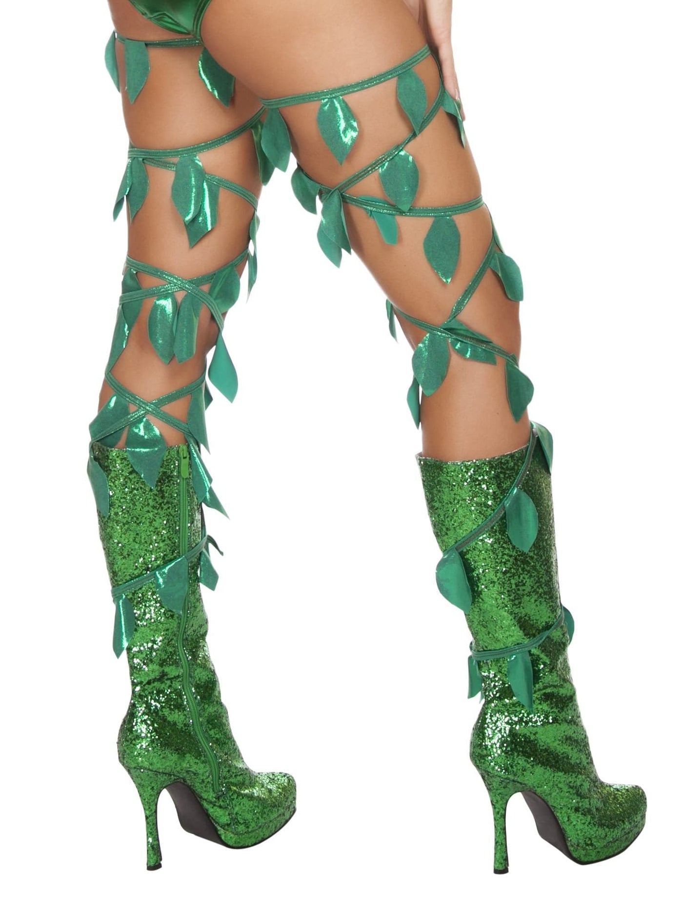 2pc. Poison Ivy Green Leaf Thigh Wraps Costume Accessories - For Love of Lingerie