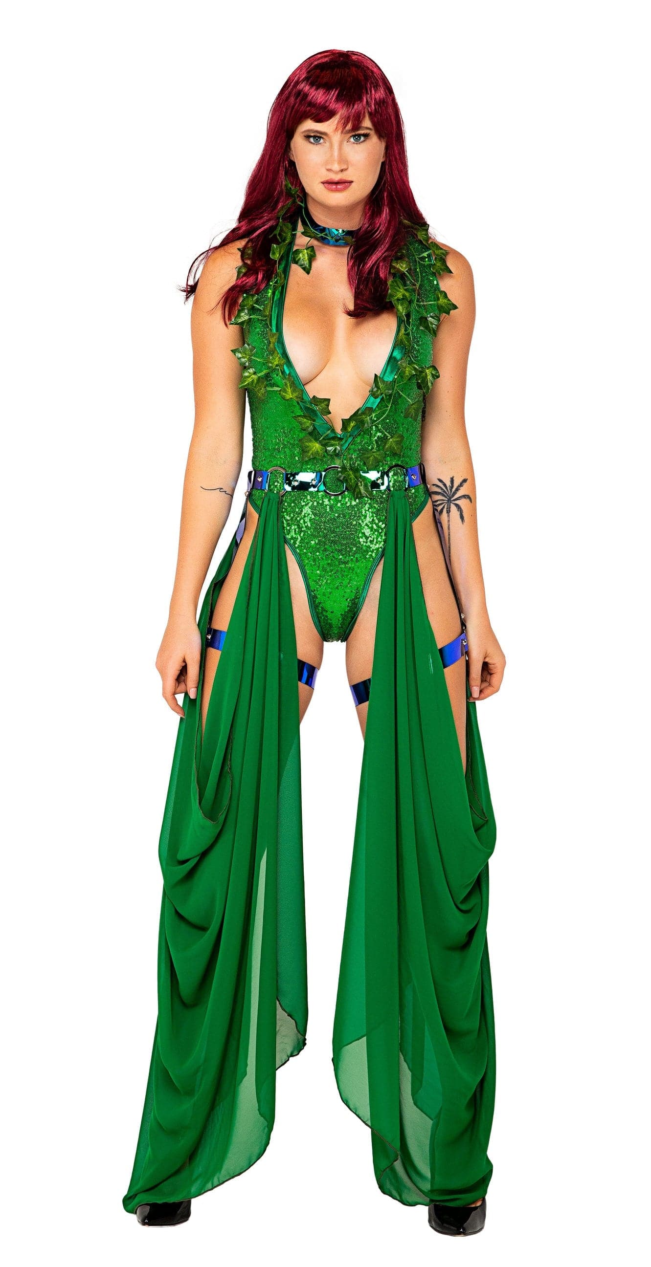 3pc. Poisonous Kiss Poison Ivy Women's Costume - For Love of Lingerie