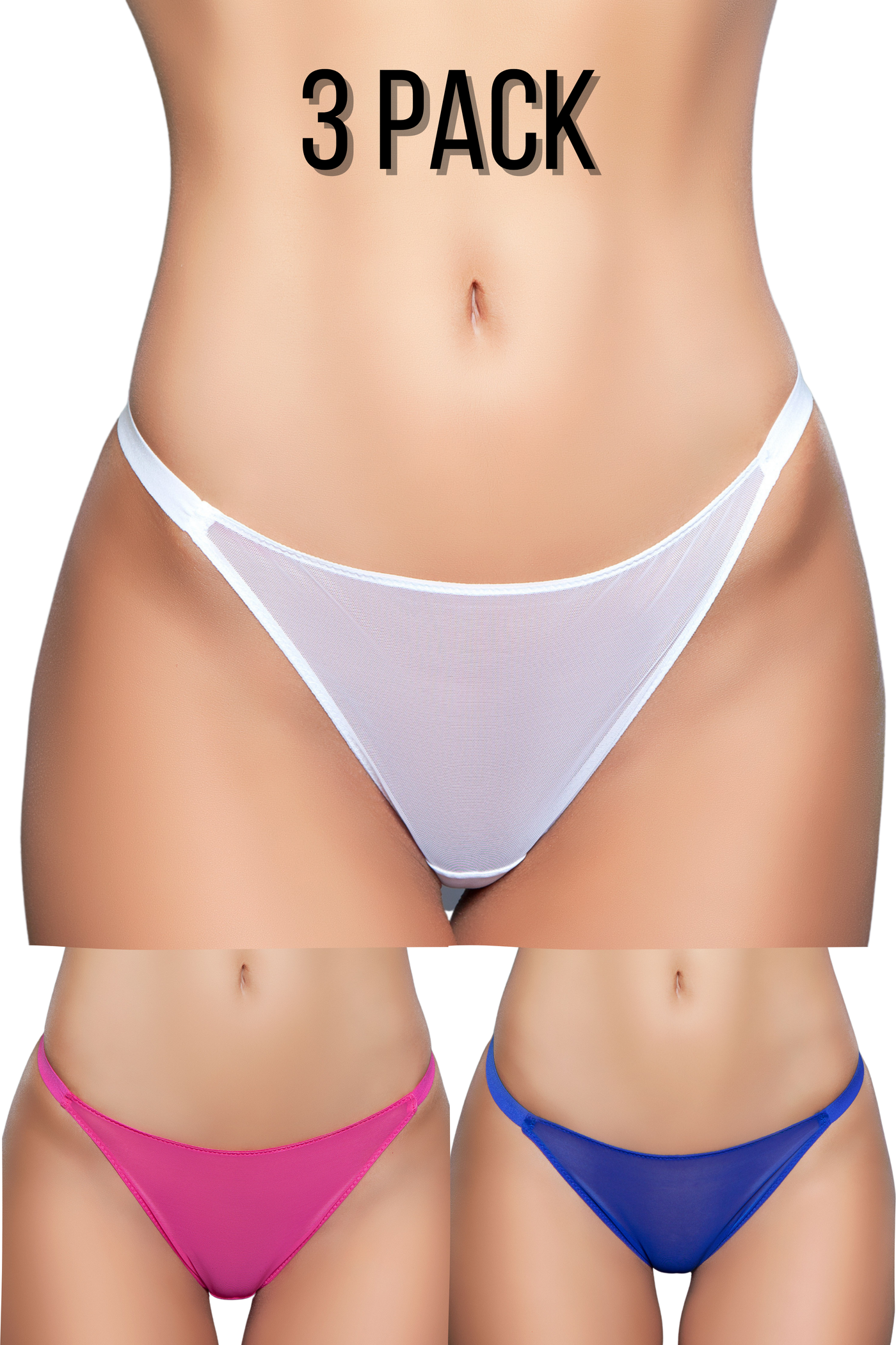 2102 Kayleigh Thong 3 Pack - For Love of Lingerie