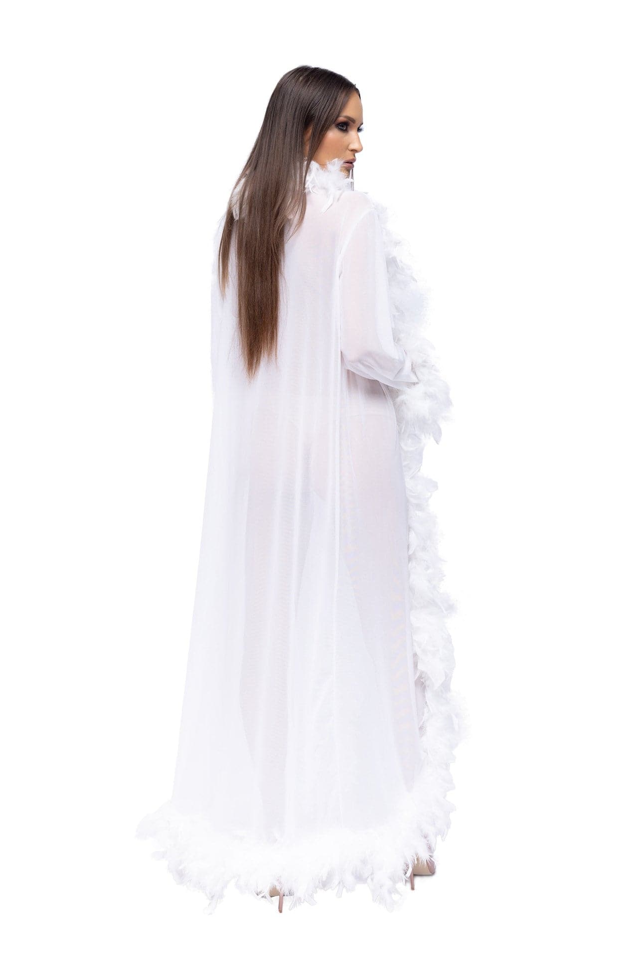 Luxe Feather Robe Long - For Love of Lingerie