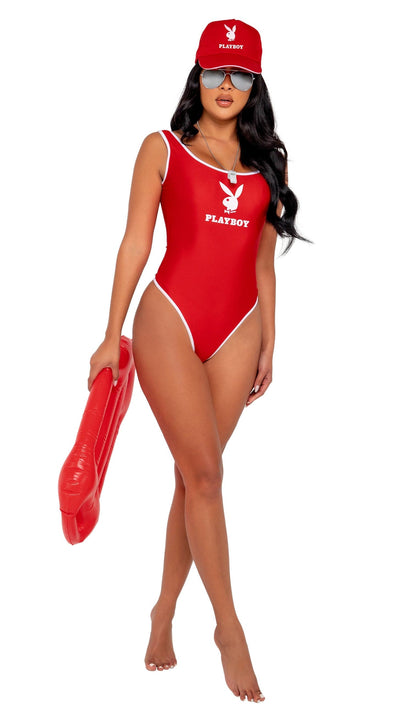 3pc. Official Playboy Bunny Beach Patrol Bae Watch Women's Costume - For Love of Lingerie