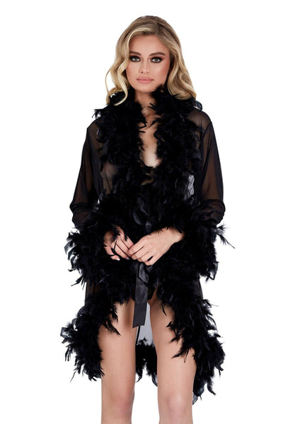 Luxe Feather Robe Short - For Love of Lingerie