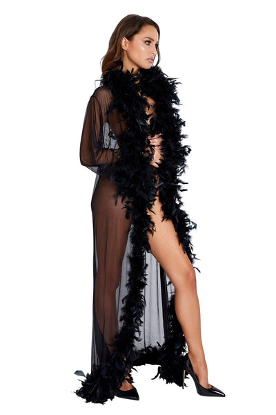 Luxe Feather Robe Long - For Love of Lingerie
